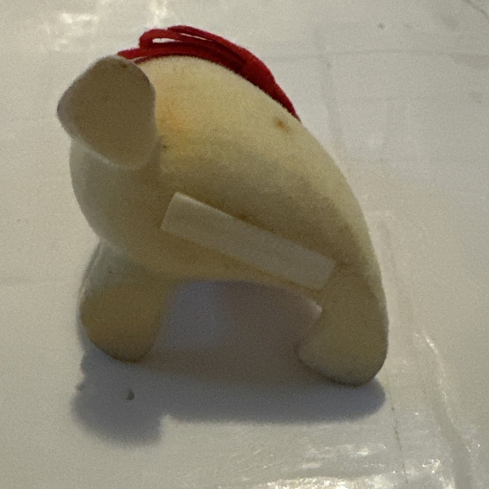 Vtg Hallmark Flocked Seal Miniature Figurine Small Tan Fuzzy Seal Pup Ornament - Picture 5 of 5